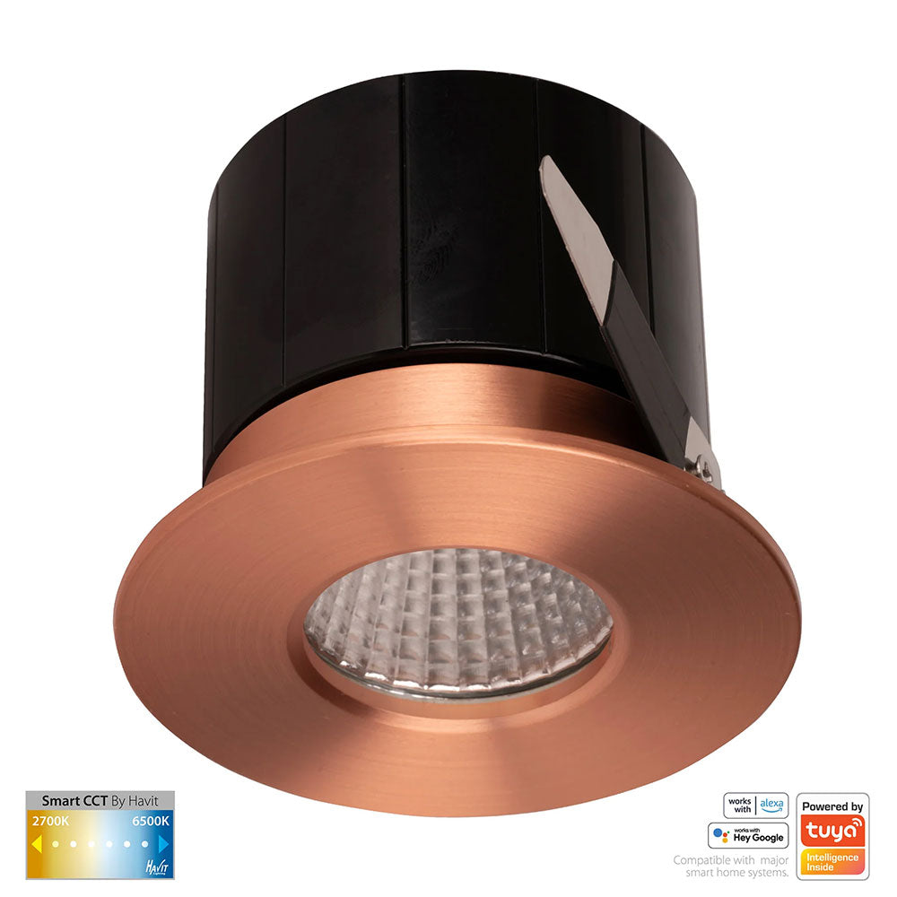 Prime Wi-Fi 12W CCT 240V LED Fixed Downlight Copper - HV5511CCT-CP