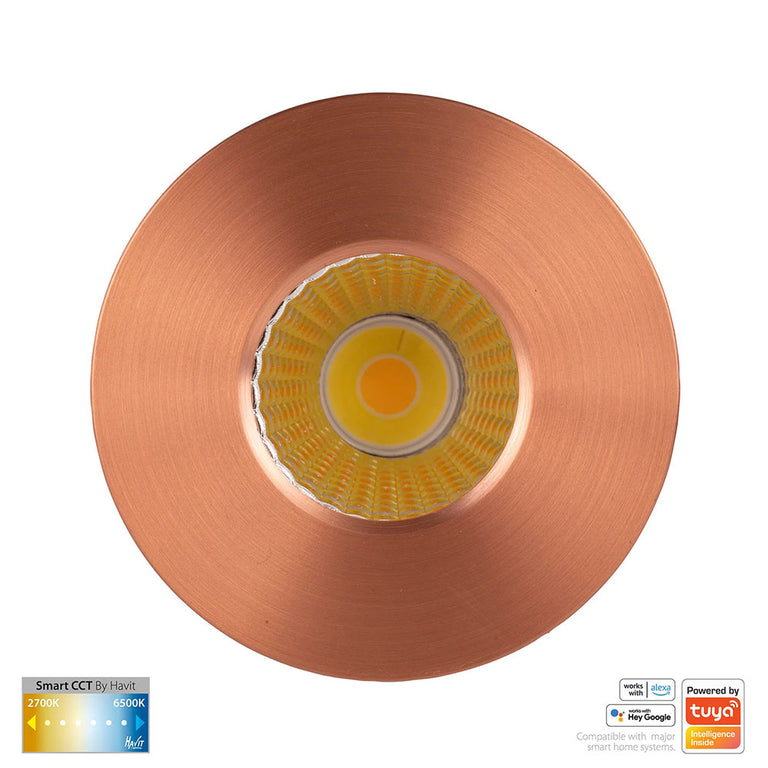 Prime Wi-Fi 12W CCT 240V LED Fixed Downlight Copper - HV5511CCT-CP