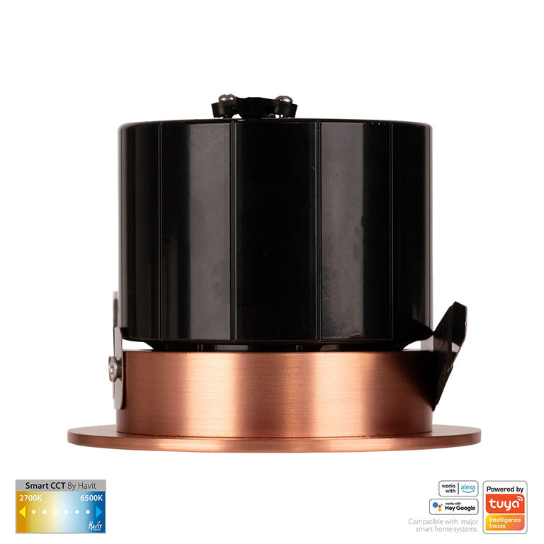 Prime Wi-Fi 12W CCT 240V LED Fixed Downlight Copper - HV5511CCT-CP