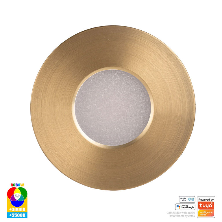 Prime Wi-Fi 12W RGBCW LED Fixed Downlight Brass - HV5511RGBCW-BR