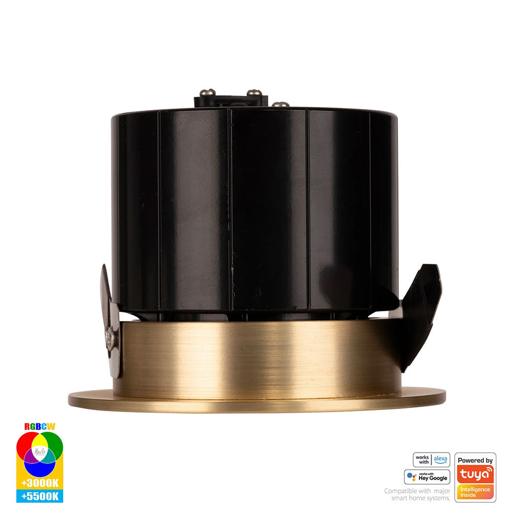 Prime Wi-Fi 12W RGBCW LED Fixed Downlight Brass - HV5511RGBCW-BR
