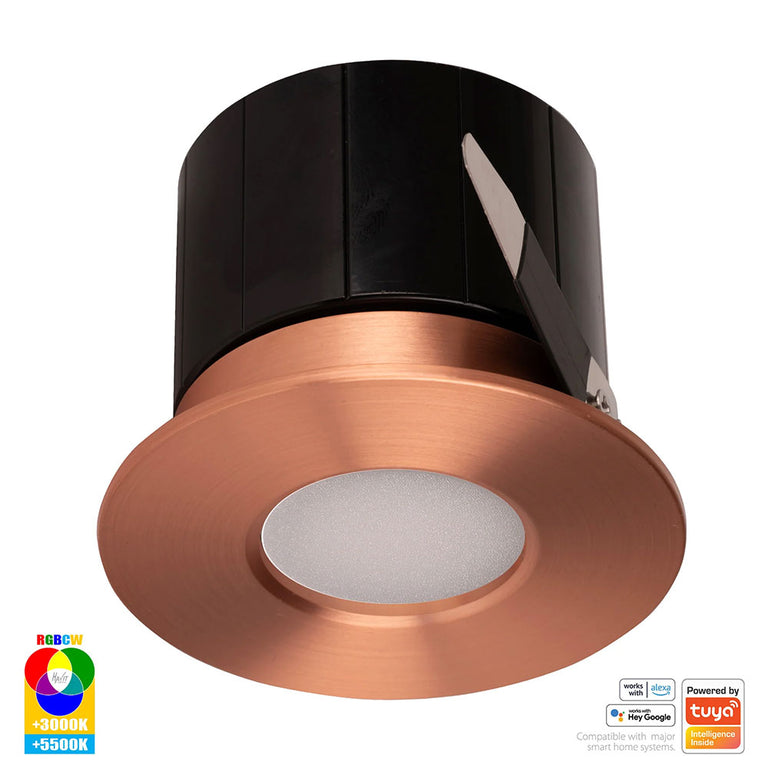 Prime Wi-Fi 12W RGBCW LED Fixed Downlight Copper - HV5511RGBCW-CP
