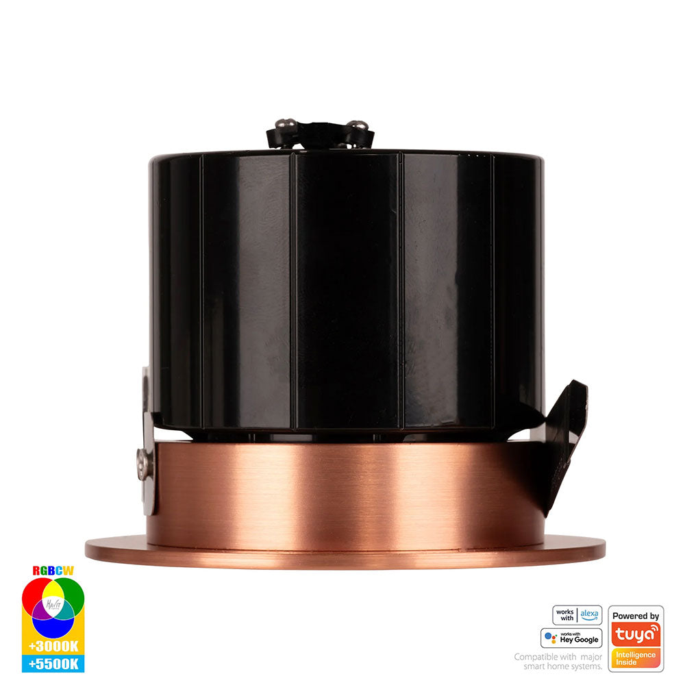 Prime Wi-Fi 12W RGBCW LED Fixed Downlight Copper - HV5511RGBCW-CP