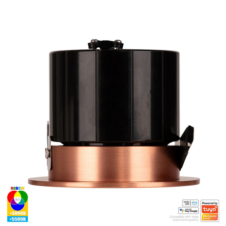Prime Wi-Fi 12W RGBCW LED Fixed Downlight Copper - HV5511RGBCW-CP