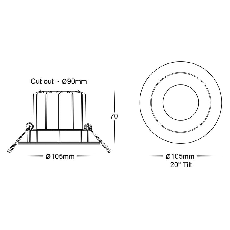 Prime Wi-Fi 12W CCT 240V LED Tilt Downlight Nickel - HV5512CCT-NK
