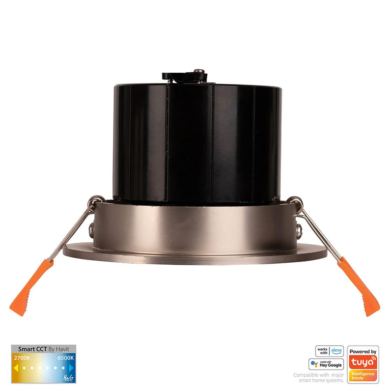 Prime Wi-Fi 12W CCT 240V LED Tilt Downlight Nickel - HV5512CCT-NK