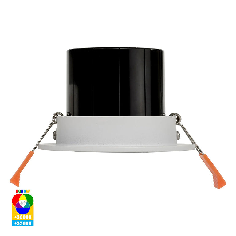 Prime Wi-Fi 12W RGBCW 240V LED Tilt Downlight White - HV5512RGBCW-WHT