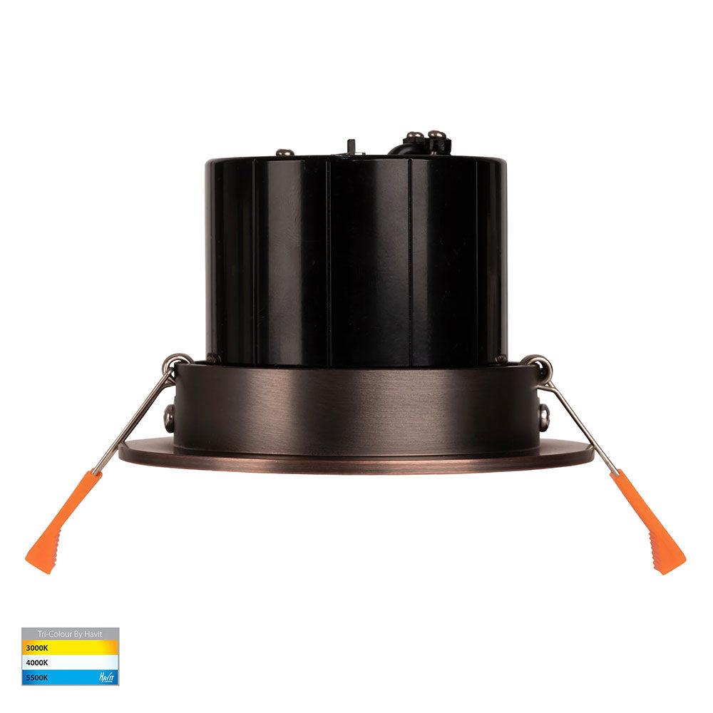 Prime 12W CCT 240V LED Tilt Downlight Antique Brass - HV5512T-AB