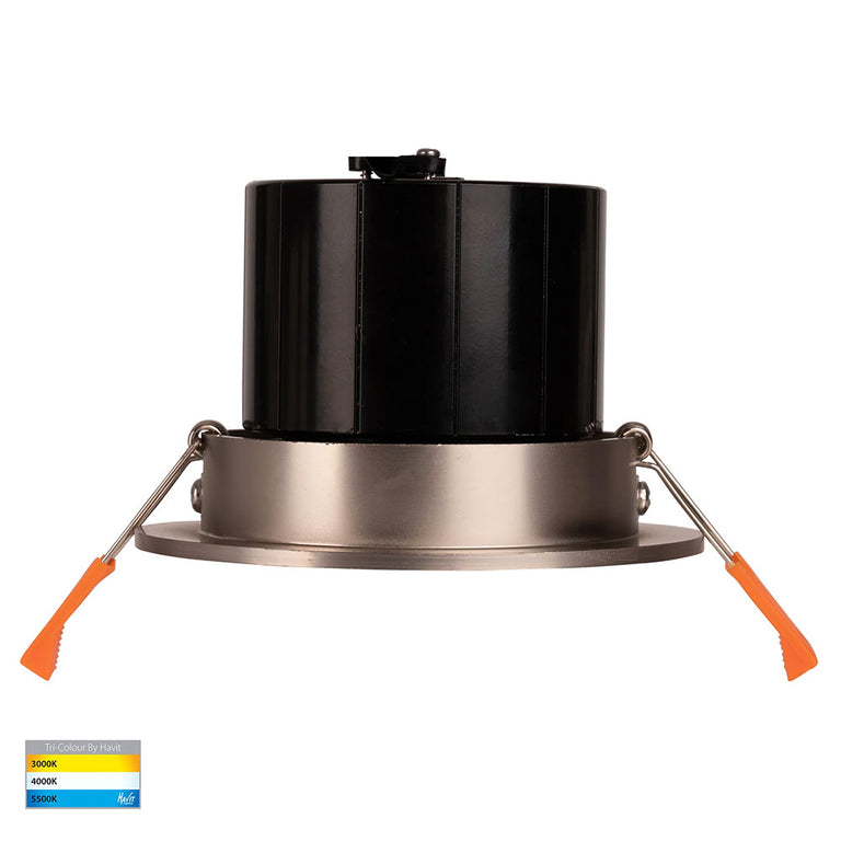 Prime 12W CCT 240V LED Tilt Downlight Nickel - HV5512T-NK