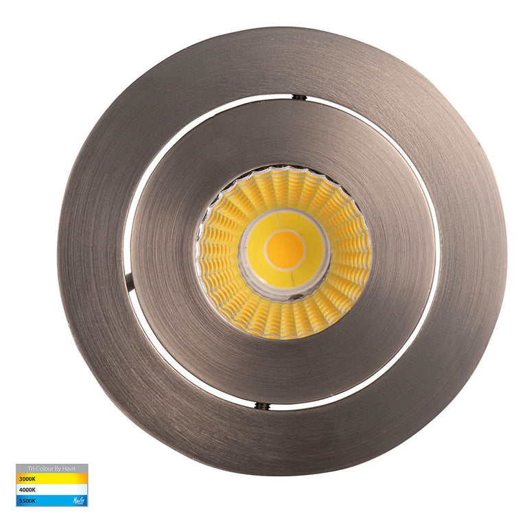Prime 12W CCT 240V LED Tilt Downlight Nickel - HV5512T-NK