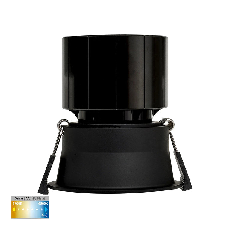 Prime Wi-Fi 12W CCT 240V LED Fixed Deep 84mm Downlight Black - HV5513CCT-BLK