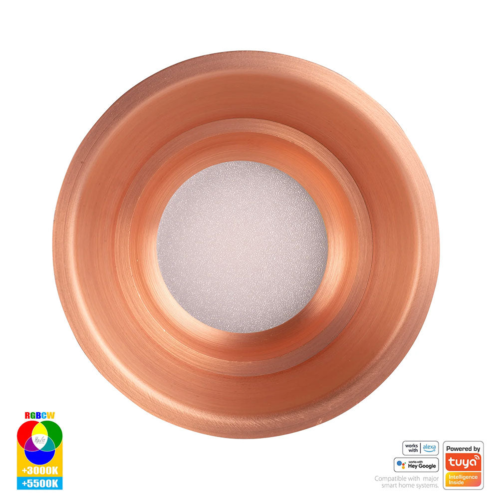 Prime Wi-Fi 12W RGBCW 240V LED Fixed Deep 84mm Downlight Copper - HV5513RGBCW-CP