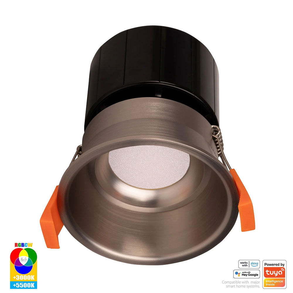 Prime Wi-Fi 12W RGBCW 240V LED Fixed Deep 84mm Downlight Nickel - HV5513RGBCW-NK