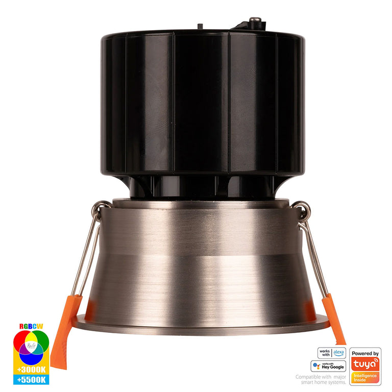 Prime Wi-Fi 12W RGBCW 240V LED Fixed Deep 84mm Downlight Nickel - HV5513RGBCW-NK