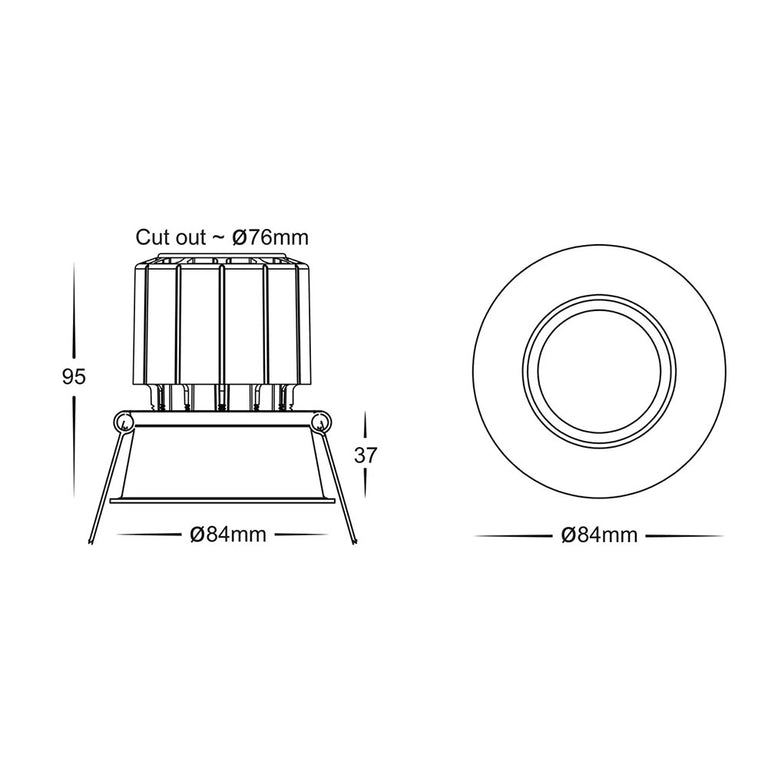 Prime 12W CCT 240V Deepset LED Downlight 84mm Brass - HV5513T-BR