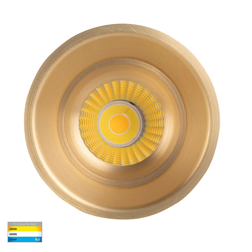 Prime 12W CCT 240V Deepset LED Downlight 84mm Brass - HV5513T-BR