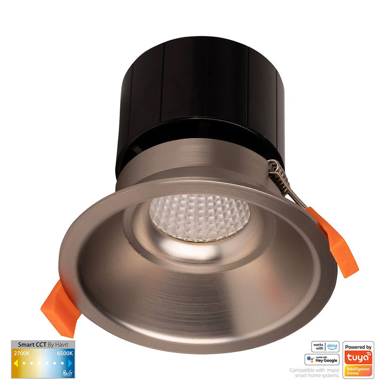 Prime Wi-Fi 12W CCT 240V LED 105mm Fixed Deep Downlight Nickel - HV5514CCT-NK
