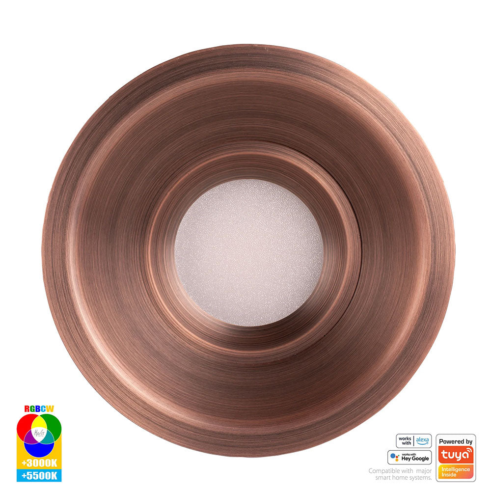 Prime Wi-Fi 12W 240V LED 105mm RGBCW Fixed Deep Downlight Antique Brass - HV5514RGBCW-AB
