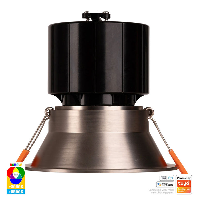 Prime Wi-Fi 12W 240V LED 105mm RGBCW Fixed Deep Downlight Nickel - HV5514RGBCW-NK