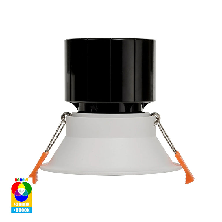 Prime Wi-Fi 12W 240V LED 105mm RGBCW Fixed Deep Downlight White - HV5514RGBCW-WHT