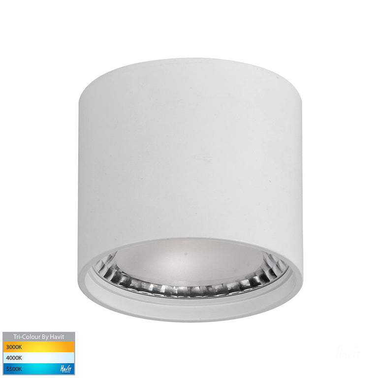 Nella 7W CCT 240V LED Surface Mounted Round Downlight White - HV5802T-WHT
