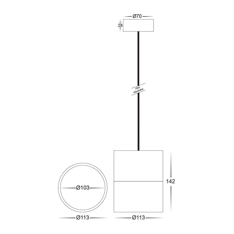 Nella 12W CCT 240V LED Round Pendant Black - HV5803T-BLK-P