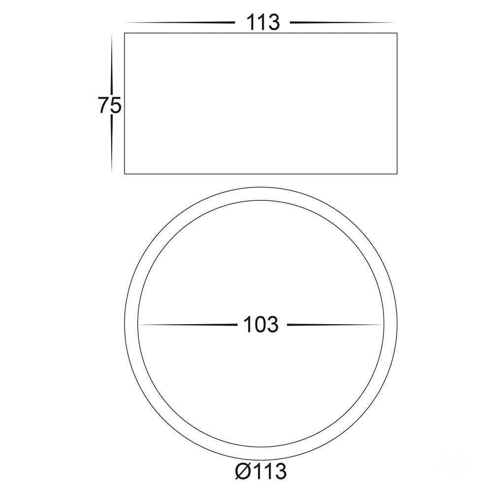 Nella 12W CCT 240V LED Surface Mounted Round Downlight White - HV5803T-WHT