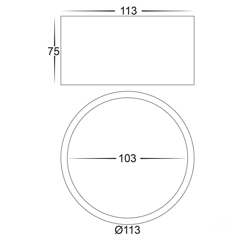 Nella 12W CCT 240V LED Surface Mounted Round Downlight White - HV5803T-WHT