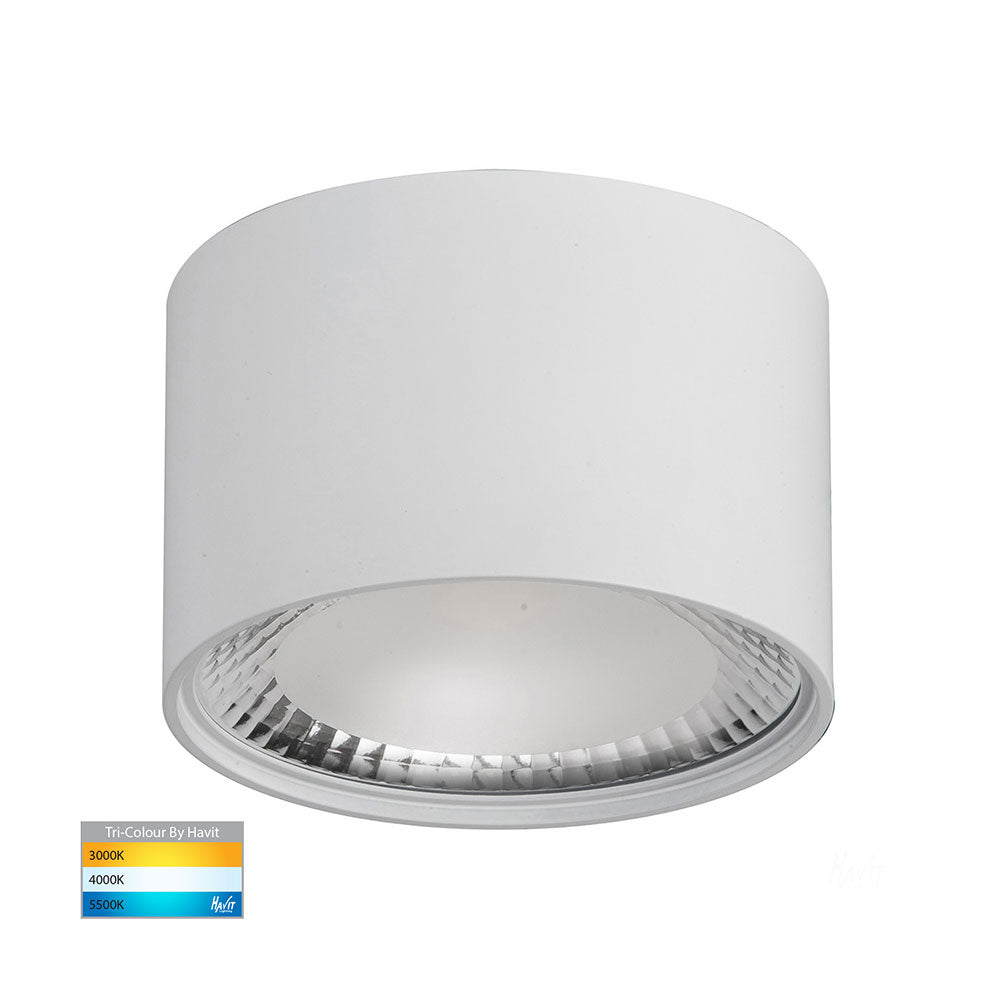 Nella 12W CCT 240V LED Surface Mounted Round Downlight White - HV5803T-WHT