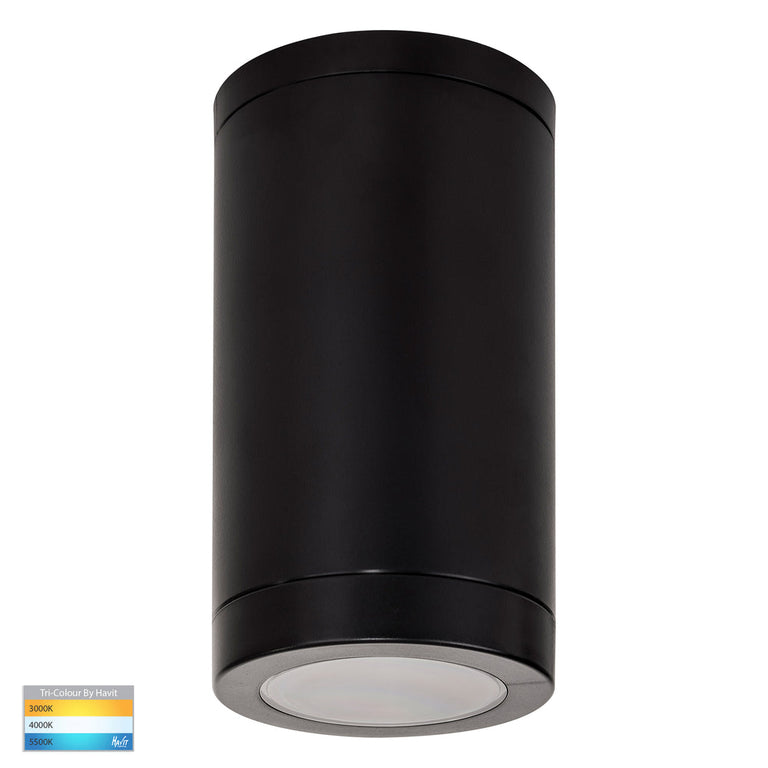 Lexan 9in1 CCT 240V GU10 LED Surface Mounted Downlight Black Small - HV5831T-BLK