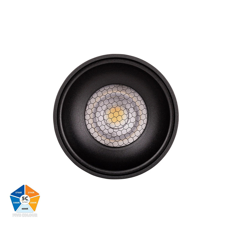 Nella 7W Quinto 12V DC LED Surface Mounted Downlight Black - HV5841S-BLK-12V