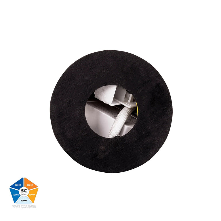Nella 7W Quinto 240V LED Surface Mounted Downlight Black - HV5841S-BLK