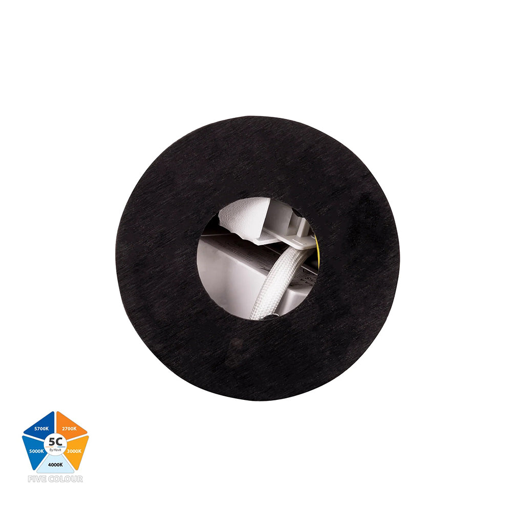 Nella 7W Quinto 240V LED Surface Mounted Downlight Black - HV5841S-BLK-EXT