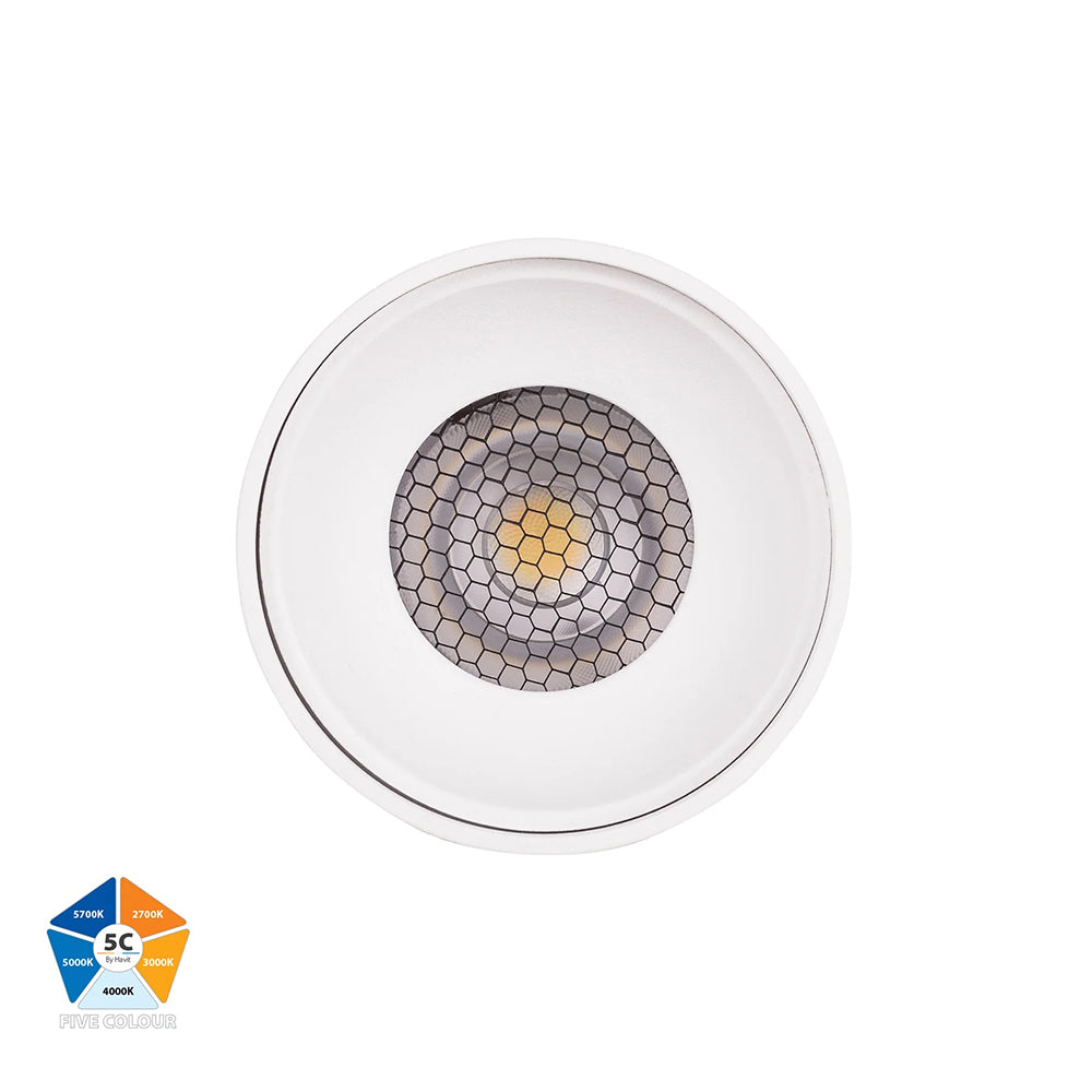 Nella 7W Quinto 12V DC LED Surface Mounted Downlight White - HV5841S-WHT-EXT-12V