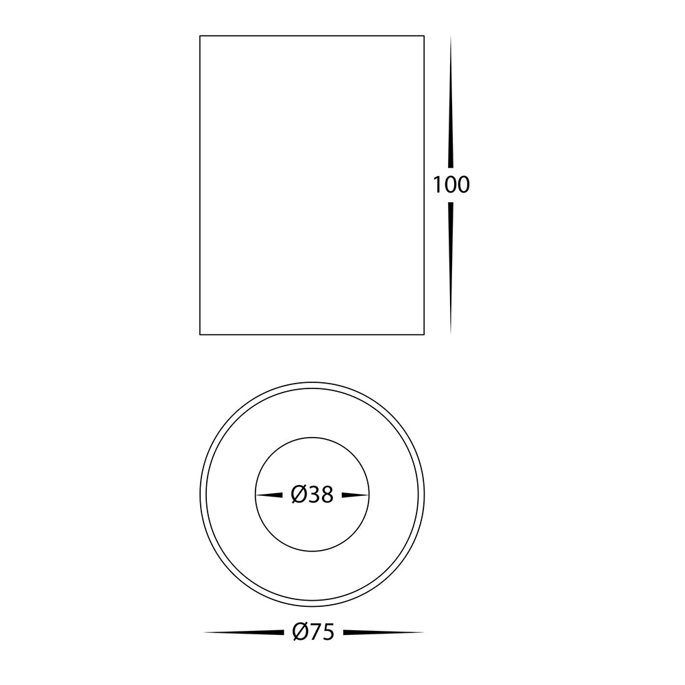 Nella 7W Quinto 12V DC LED Surface Mounted Downlight Black - HV5841S-BLK-12V