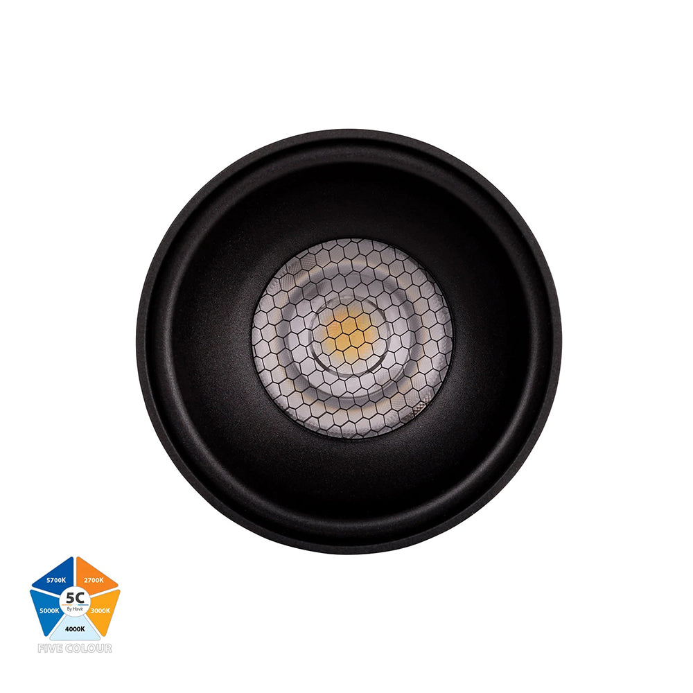 Nella 12W Quinto 240V LED Surface Mounted Downlight Black - HV5842S-BLK