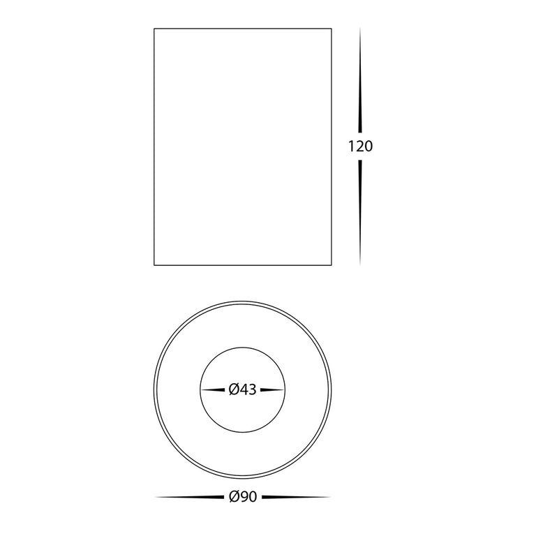 Nella 12W Quinto 240V LED Surface Mounted Downlight Black - HV5842S-BLK