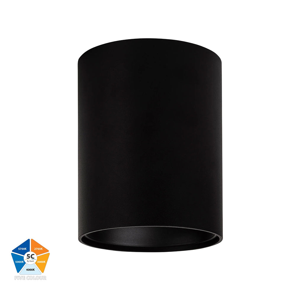 Nella 18W Quinto 240V LED Surface Mounted Downlight Black - HV5843S-BLK