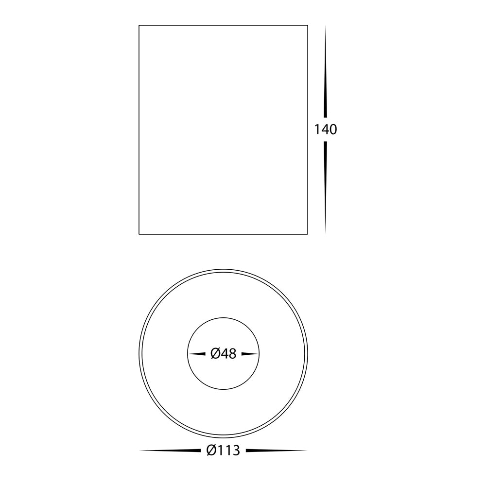 Nella 18W Quinto 240V LED Surface Mounted Downlight Black - HV5843S-BLK