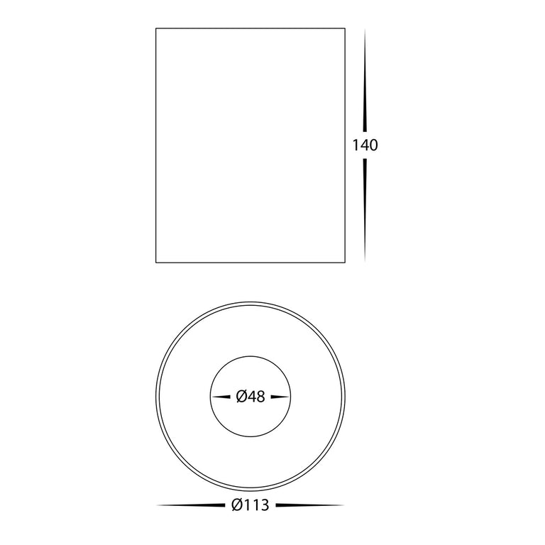 Nella 18W Quinto 12V DC LED Surface Mounted Downlight Black - HV5843S-BLK-12V