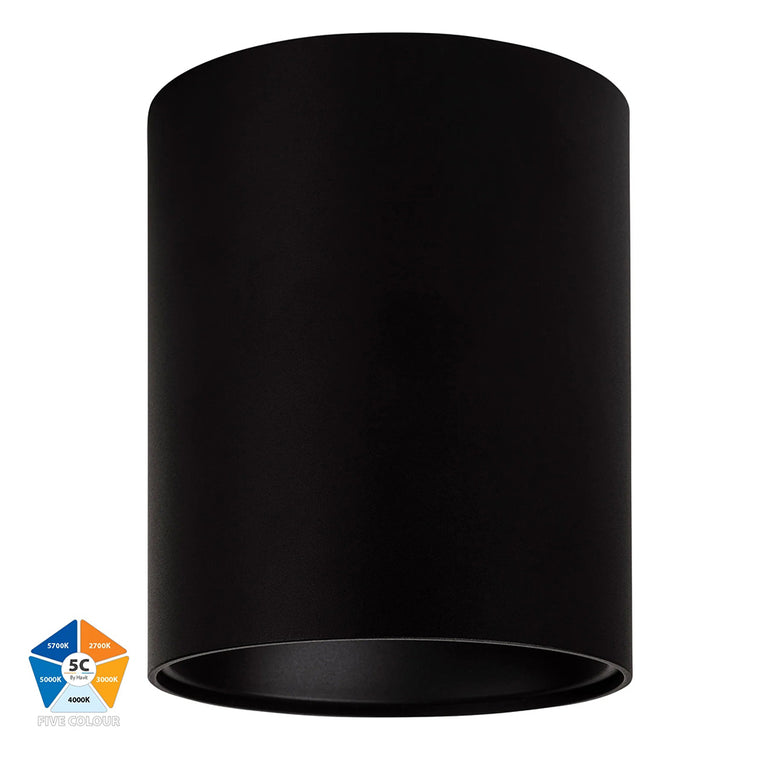 Nella 24W Quinto 240V LED Surface Mounted Downlight Black - HV5844S-BLK