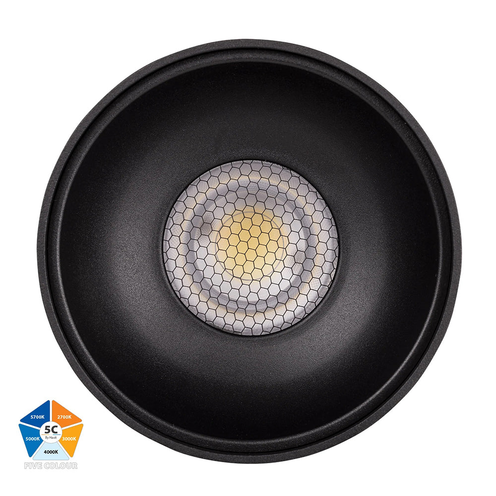 Nella 24W Quinto 12V DC LED Surface Mounted Downlight Black - HV5844S-BLK-12V