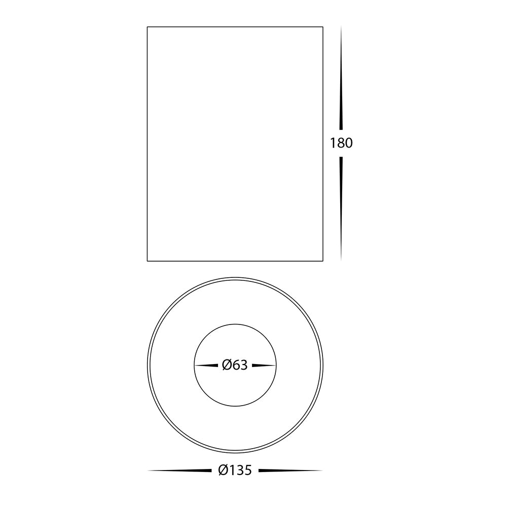 Nella 24W Quinto 240V LED Surface Mounted Downlight Black - HV5844S-BLK