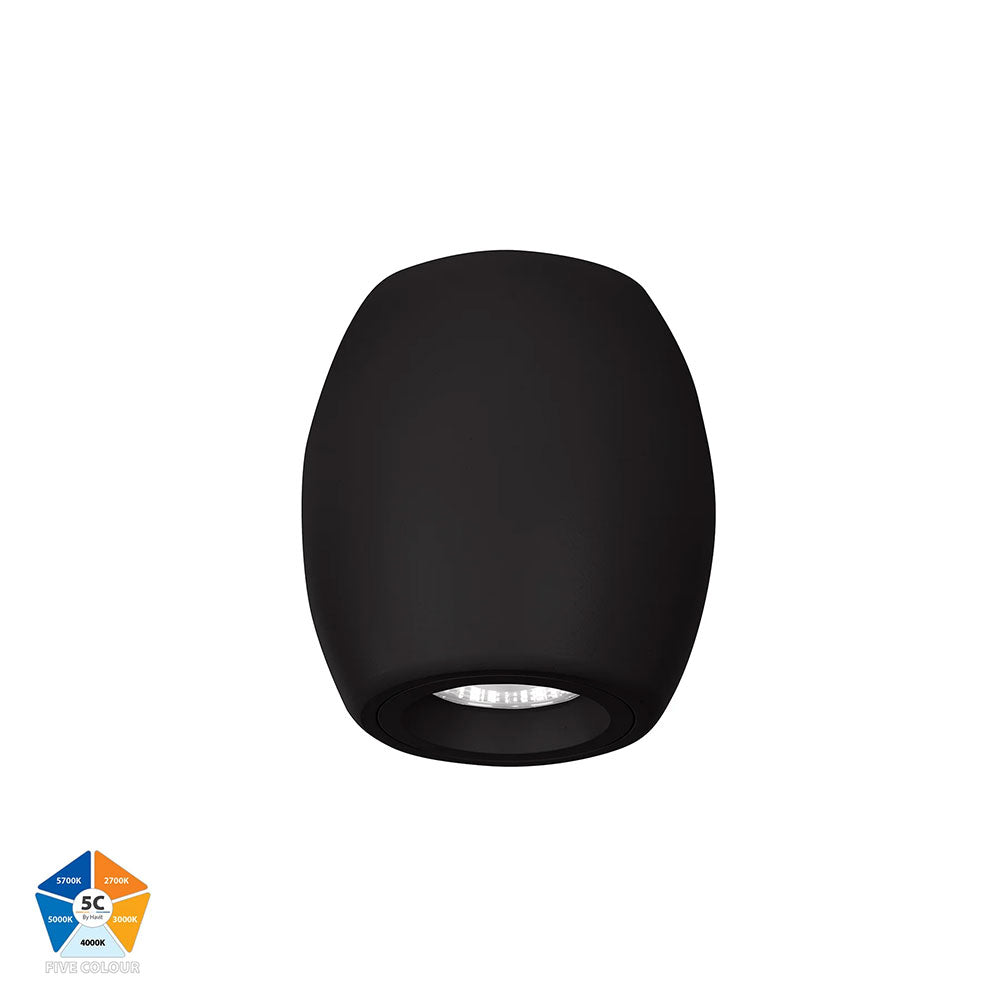 Nella 7W Quinto 240V LED Surface Mounted Downlight Black - HV5848S-BLK