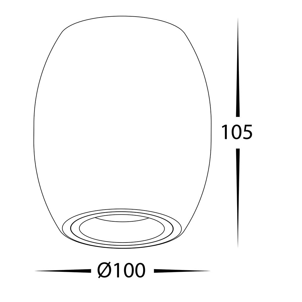 Nella 7W Quinto 240V LED Surface Mounted Downlight Black - HV5848S-BLK