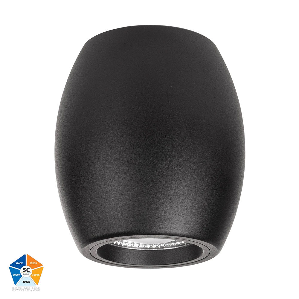Nella 12W Quinto 240V LED Surface Mounted Downlight Black - HV5849S-BLK