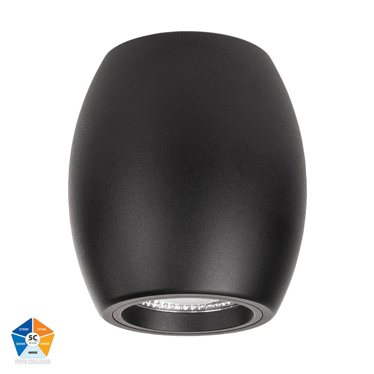 Nella 12W Quinto 240V LED Surface Mounted Downlight Black - HV5849S-BLK