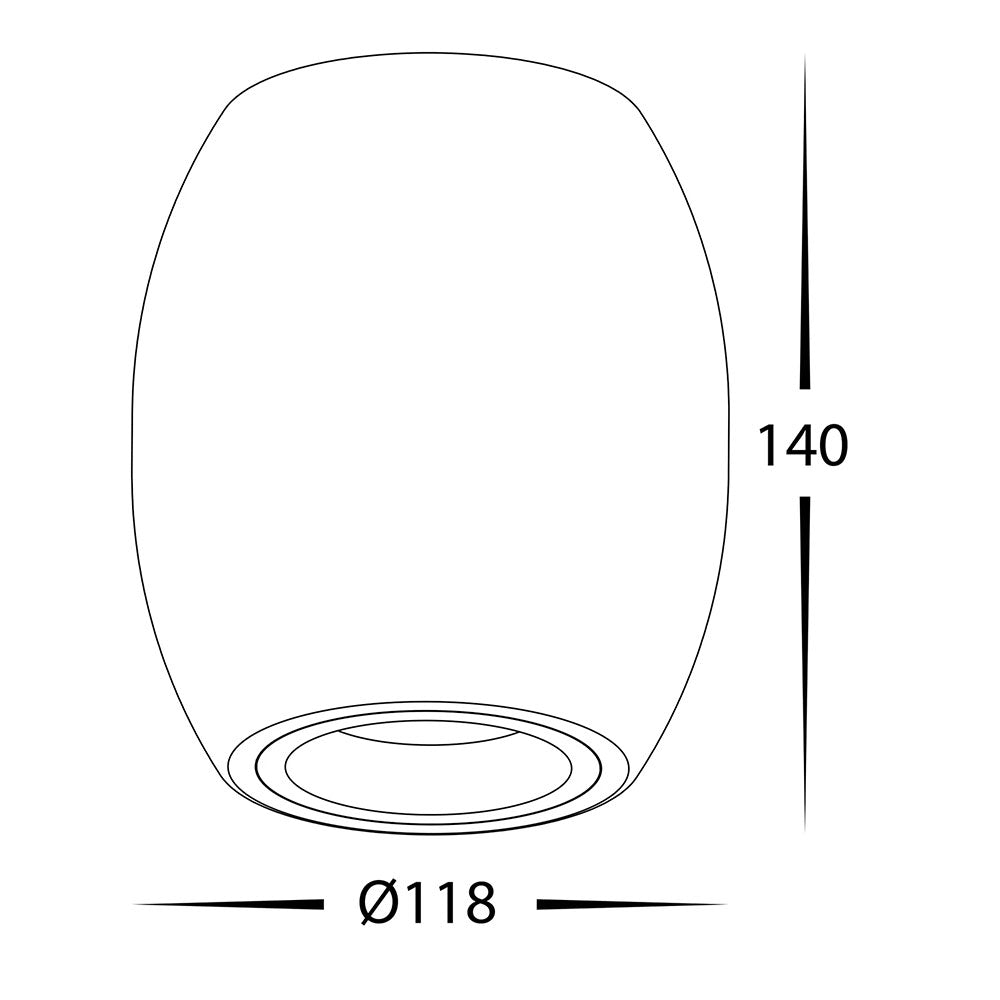 Nella 12W Quinto 240V LED Surface Mounted Downlight Black - HV5849S-BLK