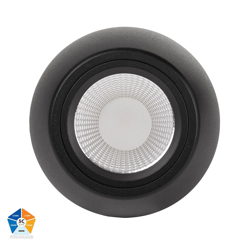 Nella 12W Quinto 240V LED Surface Mounted Downlight Black - HV5849S-BLK