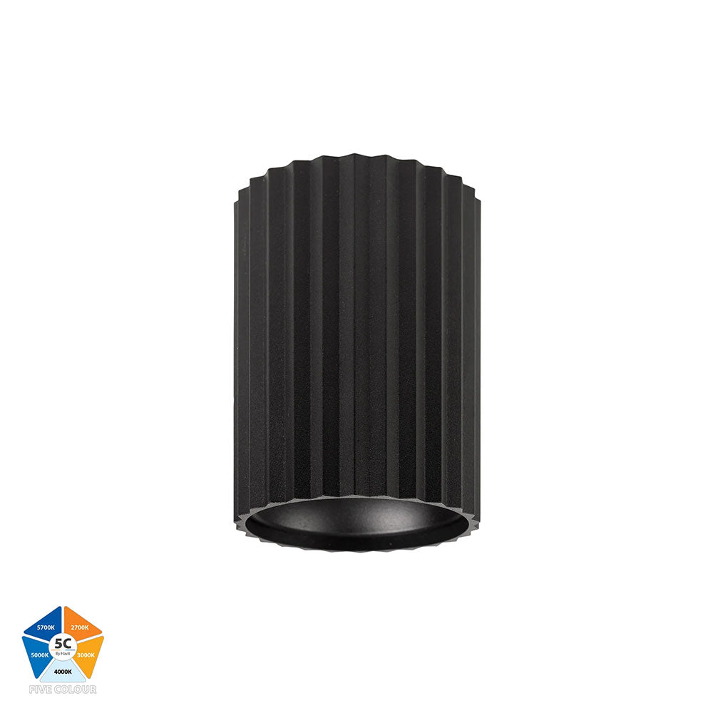 Nella 7W Quinto 12V DC LED Surface Mounted Downlight Black - HV5851S-BLK-12V
